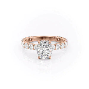 The Adelle Set With A 1 Carat Elongated Cushion Moissanite