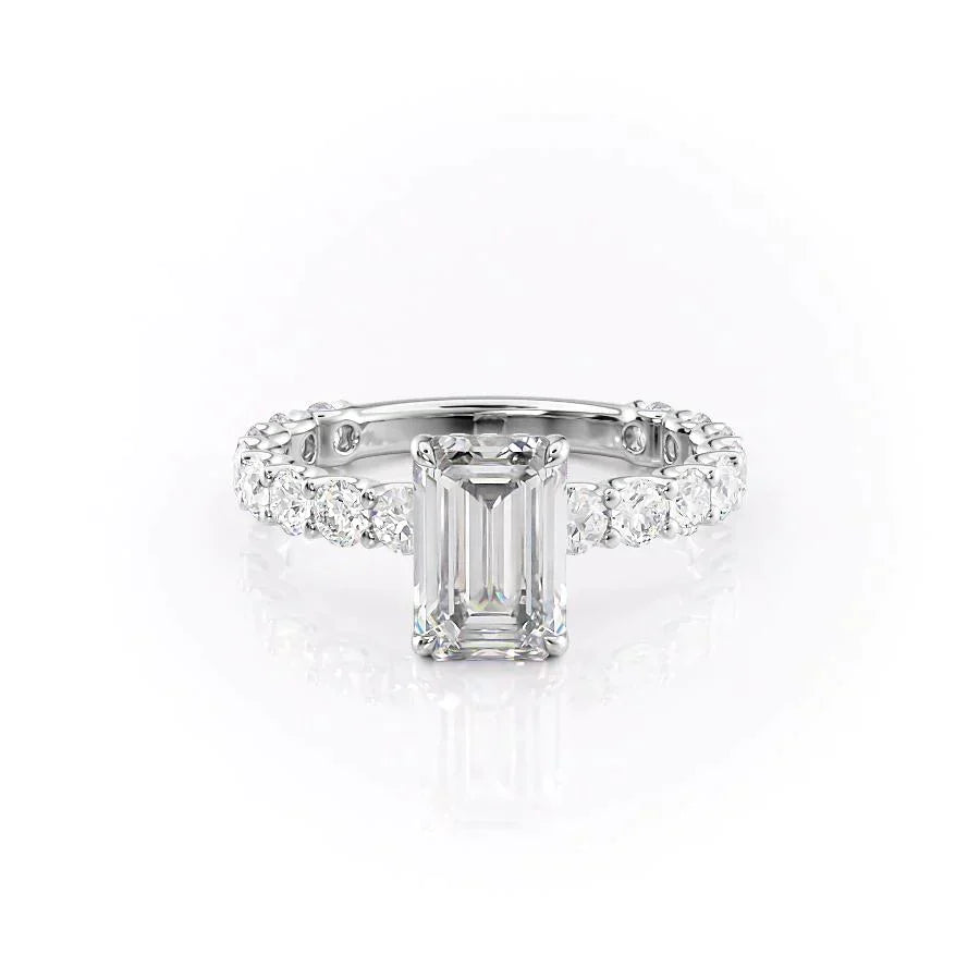 The Adelle Set With A 2 Carat Emerald Lab Diamond