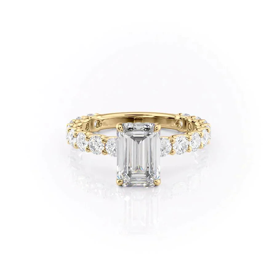 The Adelle Set With A 2 Carat Emerald Lab Diamond