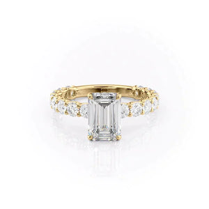 The Adelle Set With A 3 Carat Emerald Lab Diamond