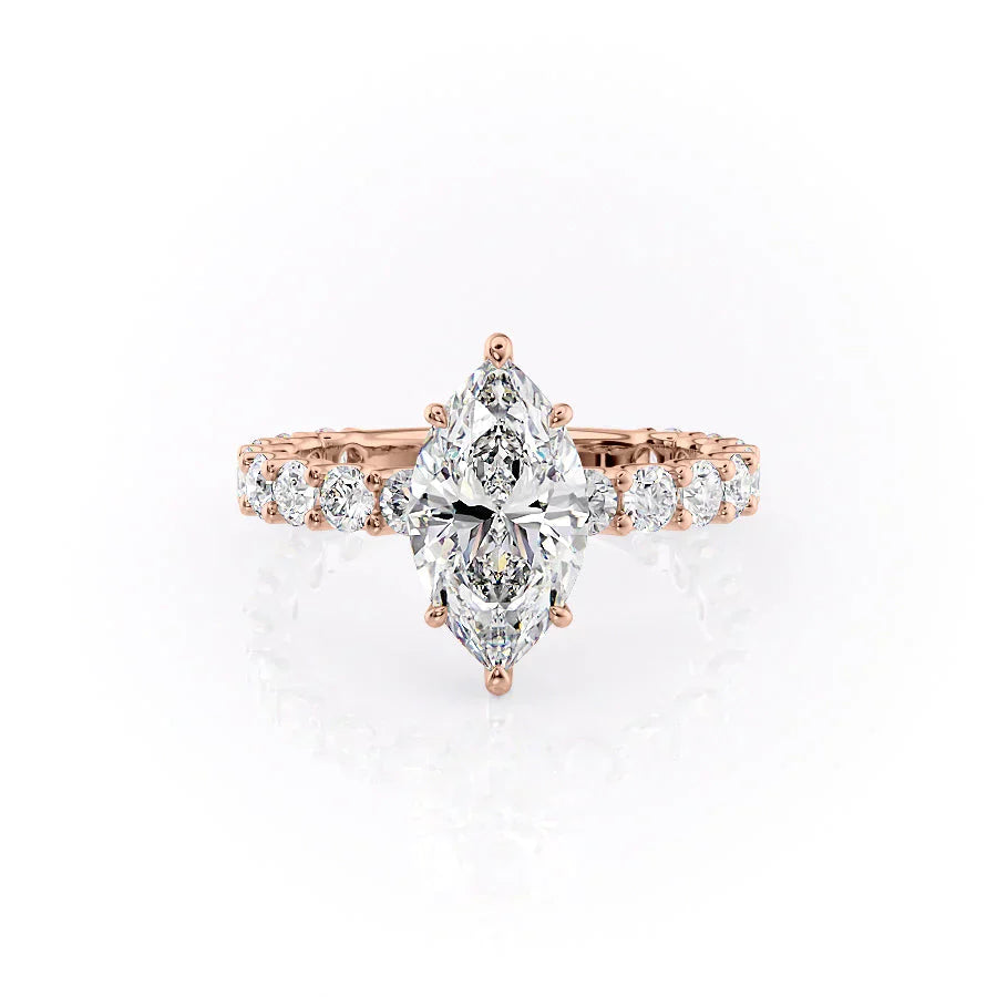 The Adelle Set With A 1 Carat Marquise Moissanite