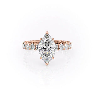 The Adelle Set With A 1 Carat Marquise Moissanite