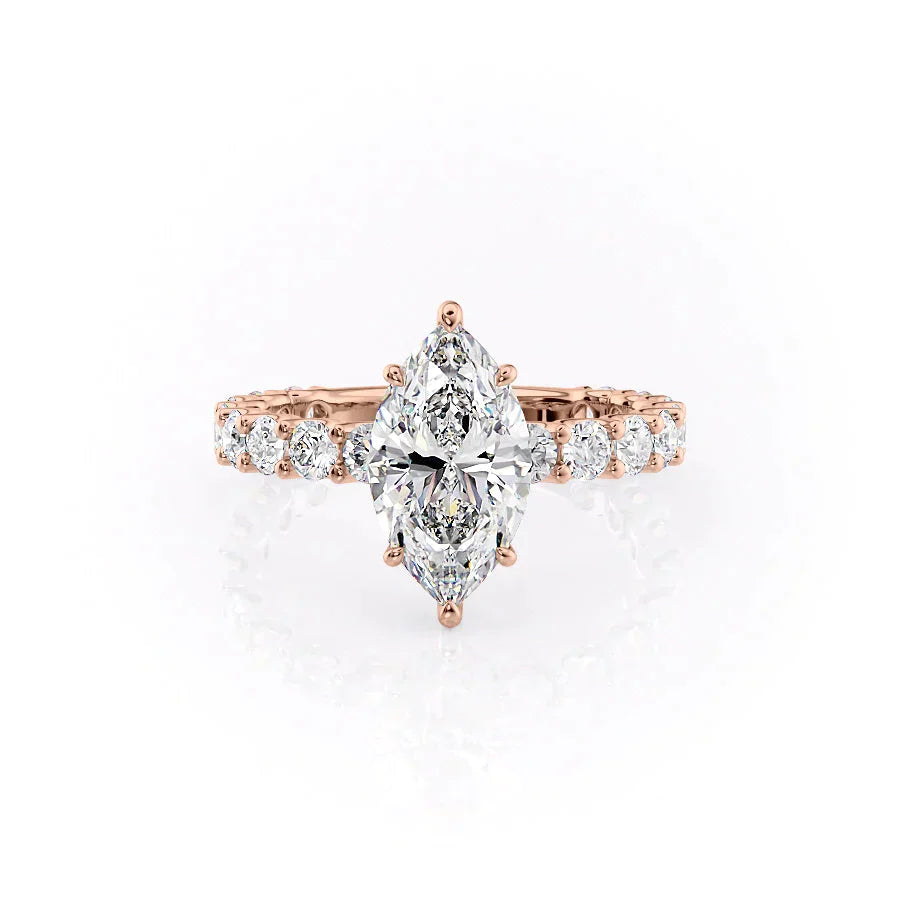 The Adelle Set With A 1.5 Carat Marquise Lab Diamond