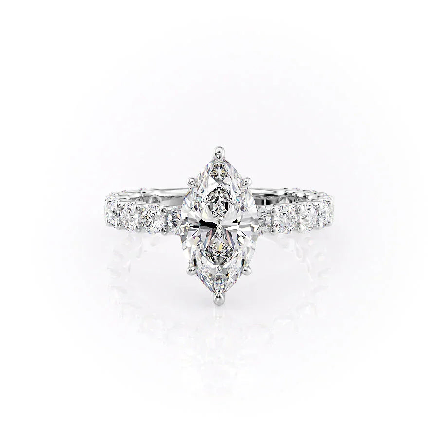 The Adelle Set With A 5 Carat Marquise Moissanite