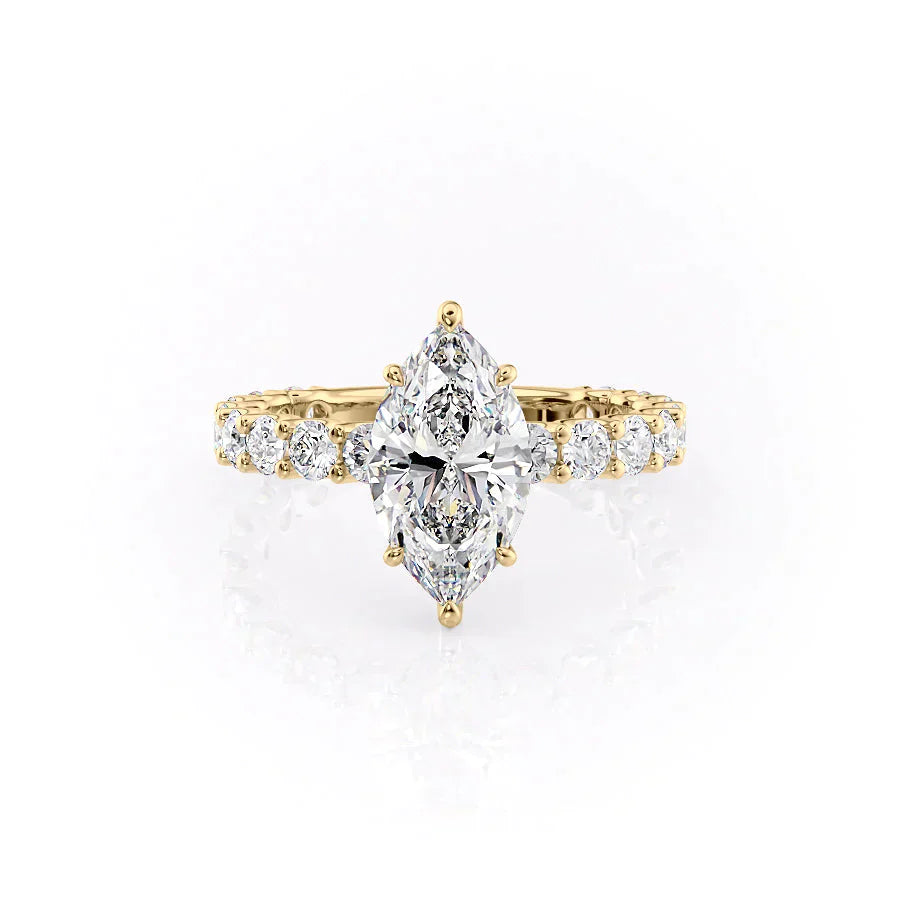 The Adelle Set With A 3 Carat Marquise Lab Diamond
