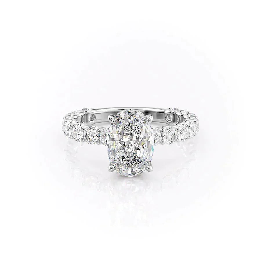 The Adelle Set With A 4.5 Carat Oval Moissanite
