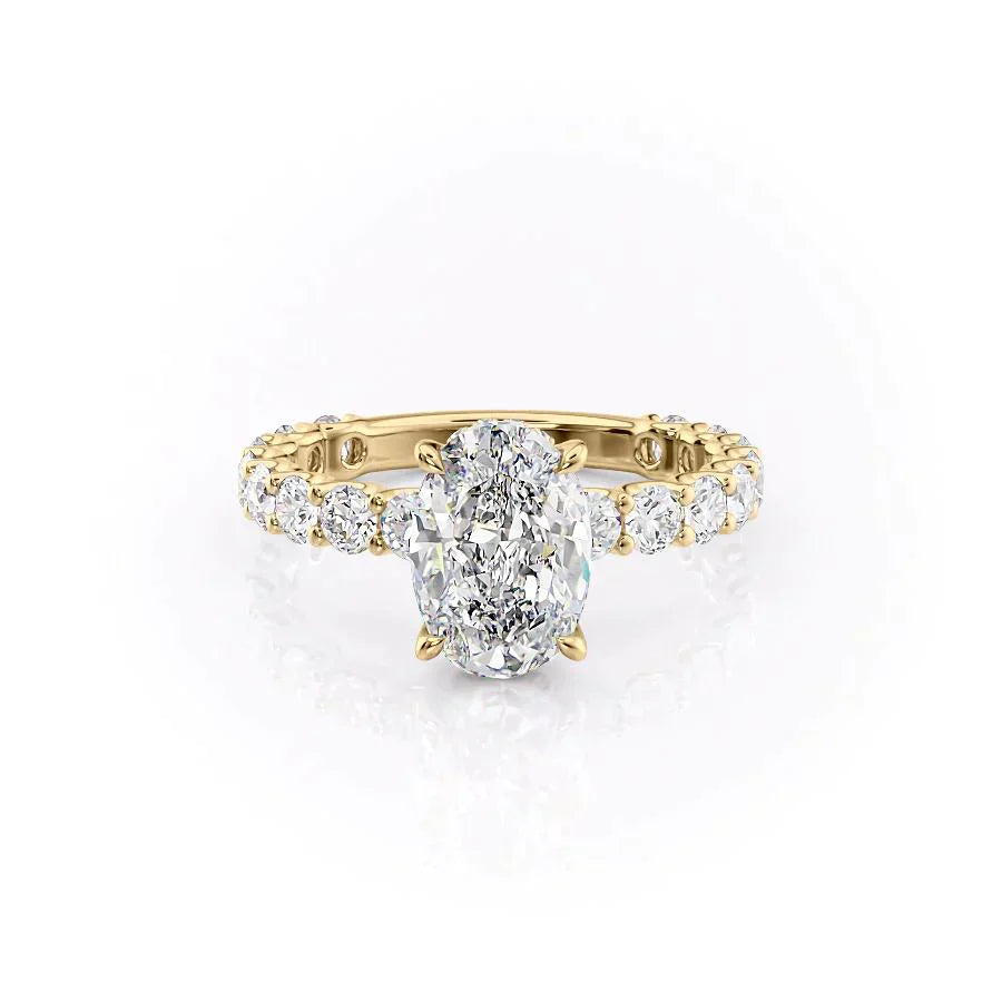 The Adelle Set With A 1.5 Carat Oval Moissanite