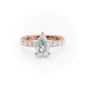 The Adelle Set With A 5 Carat Pear Moissanite