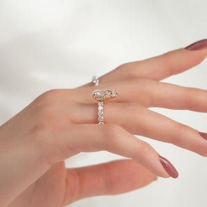 The Adelle Set With A 2 Carat Pear Lab Diamond
