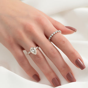 The Adelle Set With A 2 Carat Pear Lab Diamond