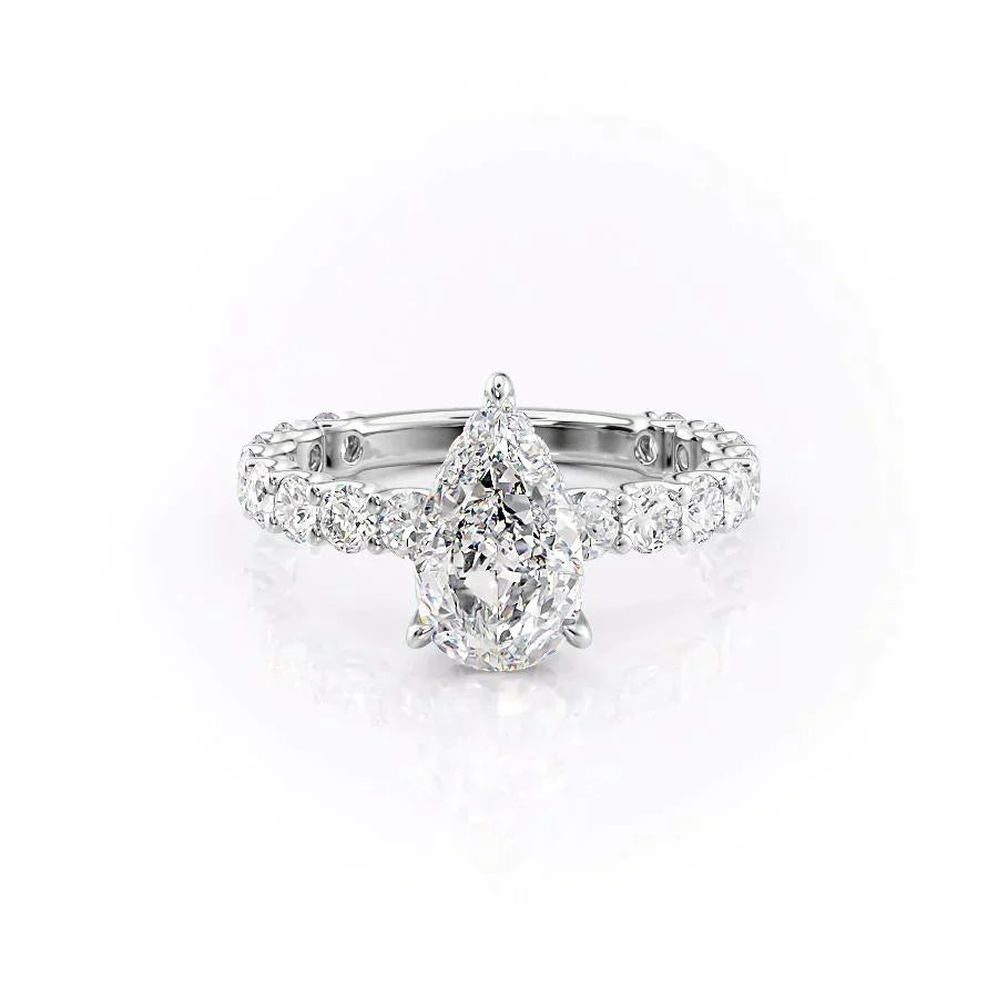 The Adelle Set With A 3.5 Carat Pear Moissanite