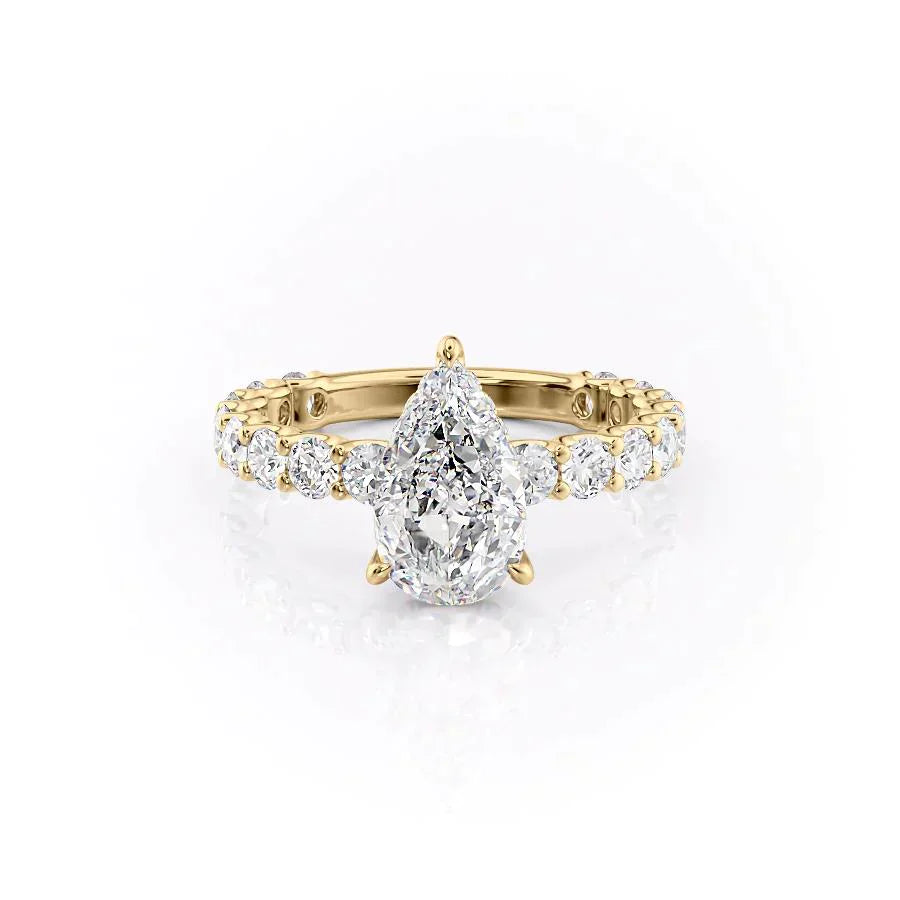 The Adelle Set With A 2 Carat Pear Moissanite