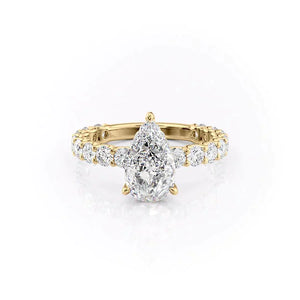 The Adelle Set With A 4.5 Carat Pear Moissanite