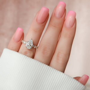 The Adelle Set With A 3 Carat Pear Lab Diamond