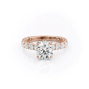 The Adelle Set With A 3 Carat Round Moissanite