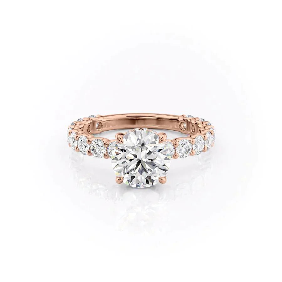 The Adelle Set With A 2.5 Carat Round Moissanite