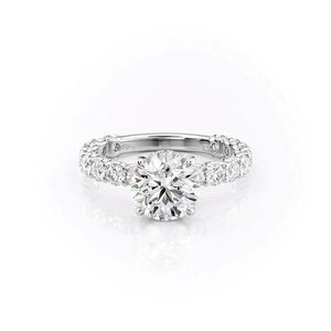 The Adelle Set With A 2.5 Carat Round Moissanite