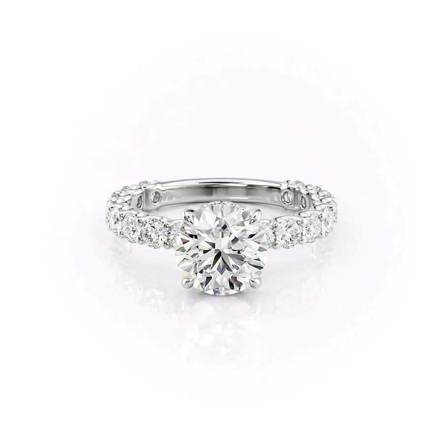 The Adelle Set With A 2 Carat Round Moissanite