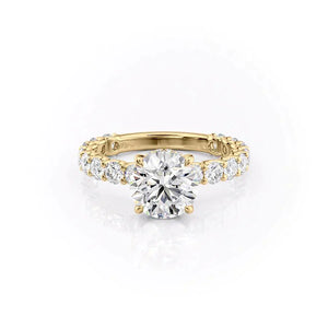 The Adelle Set With A 4.5 Carat Round Moissanite