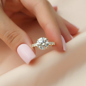 The Adelle Set With A 3 Carat Round Lab Diamond