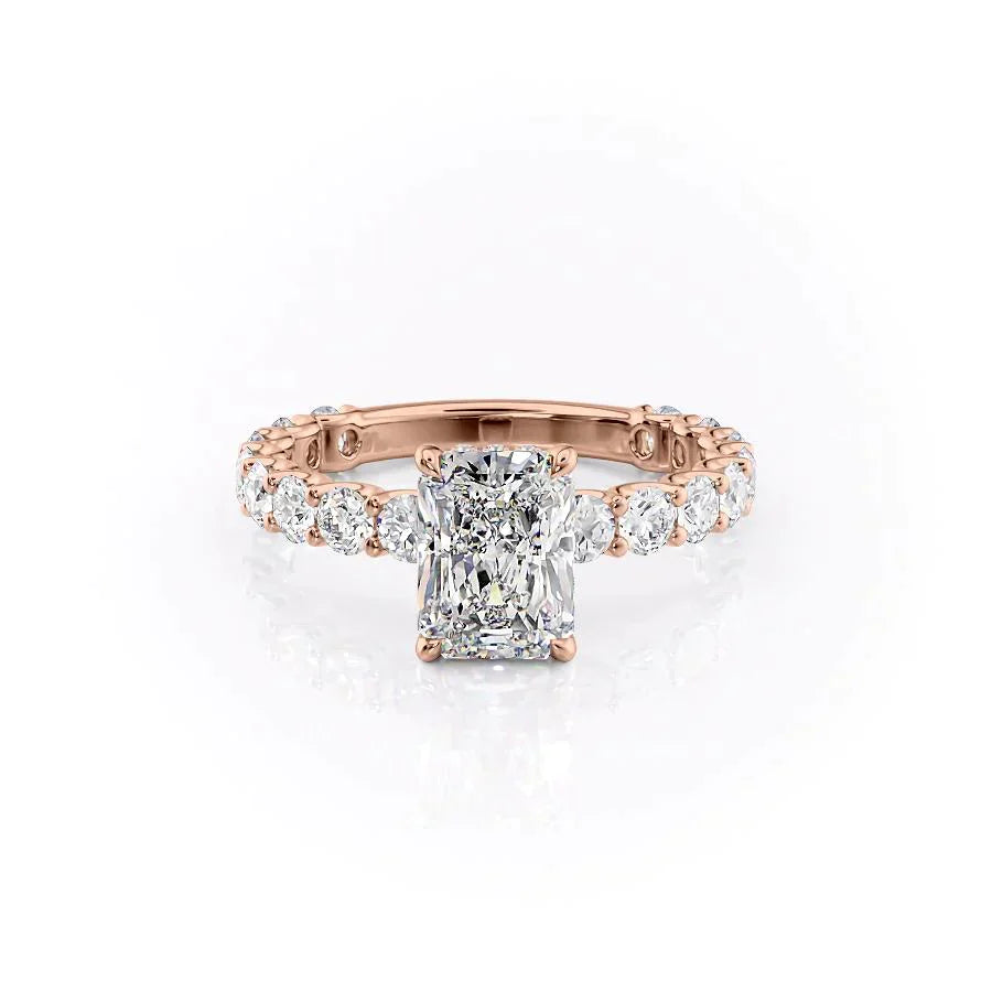 The Adelle Set With A 1.5 Carat Radiant Lab Diamond