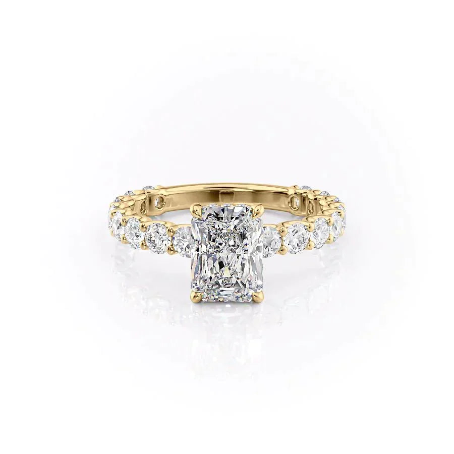 The Adelle Set With A 4 Carat Radiant Moissanite