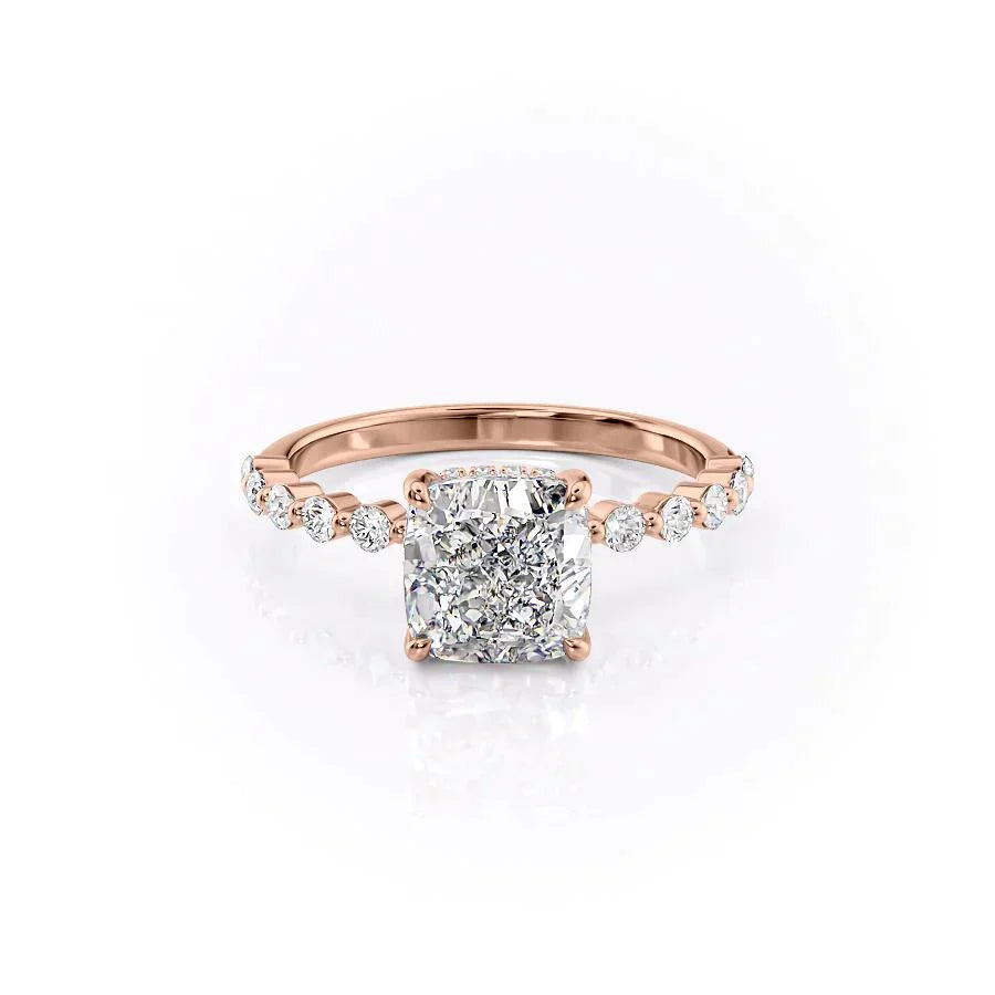 The Khloe Set With A 5 Carat Cushion Moissanite