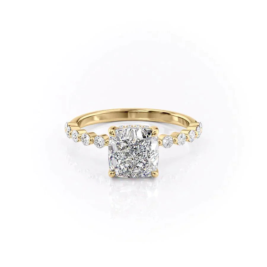 The Khloe Set With A 2 Carat Cushion Lab Diamond