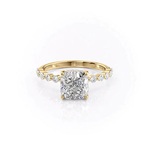The Khloe Set With A 2.5 Carat Cushion Moissanite