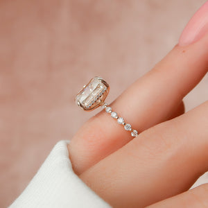 The Khloe Set With A 2 Carat Elongated Cushion Lab Diamond