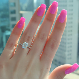 The Khloe Set With A 2 Carat Elongated Cushion Lab Diamond