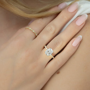 The Khloe Set With A 2 Carat Elongated Cushion Lab Diamond