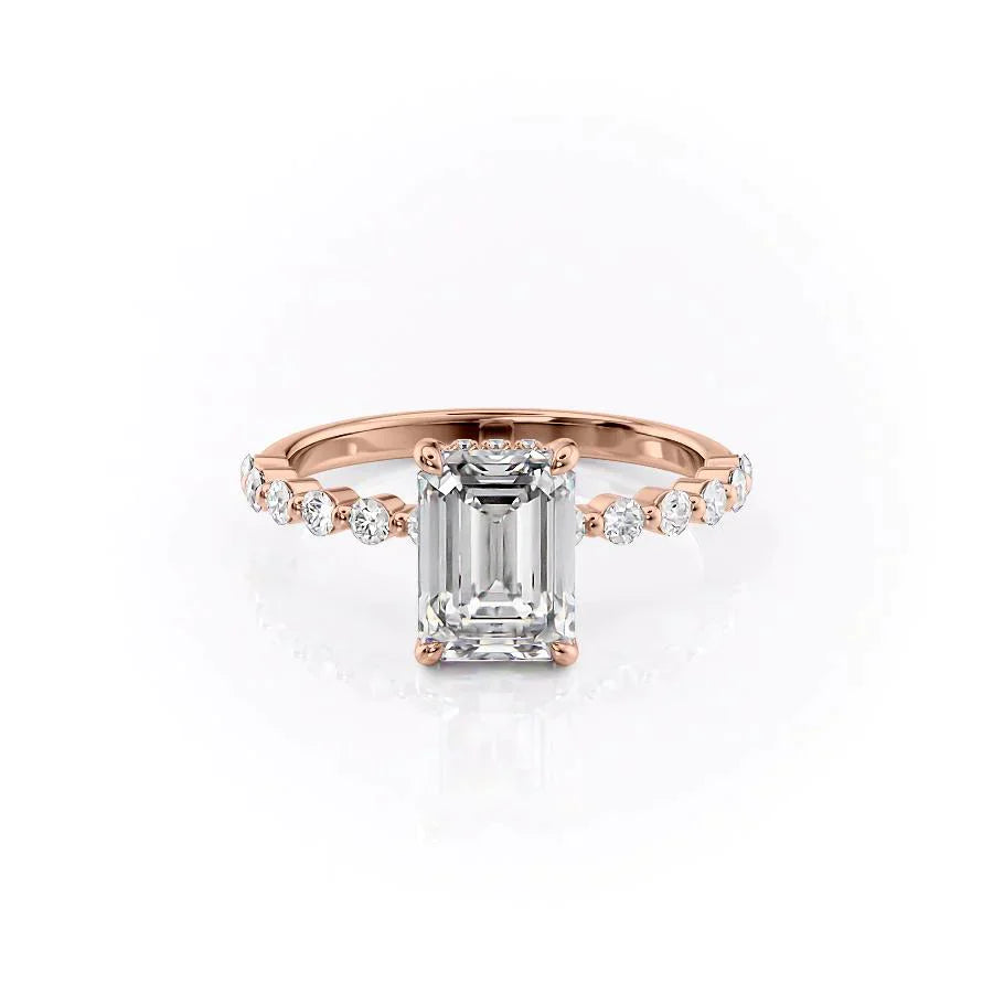 The Khloe Set With A 3.5 Carat Emerald Moissanite