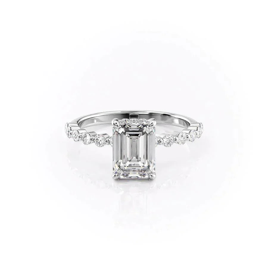 The Khloe Set With A 5 Carat Emerald Moissanite