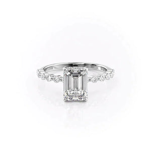 The Khloe Set With A 3.5 Carat Emerald Moissanite