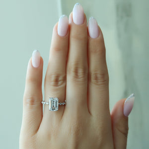 The Khloe Set With A 3 Carat Emerald Lab Diamond