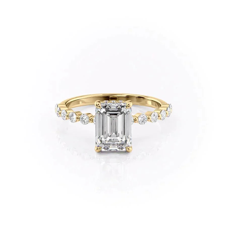 The Khloe Set With A 2 Carat Emerald Moissanite