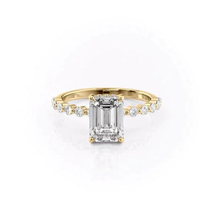 The Khloe Set With A 2.5 Carat Emerald Moissanite