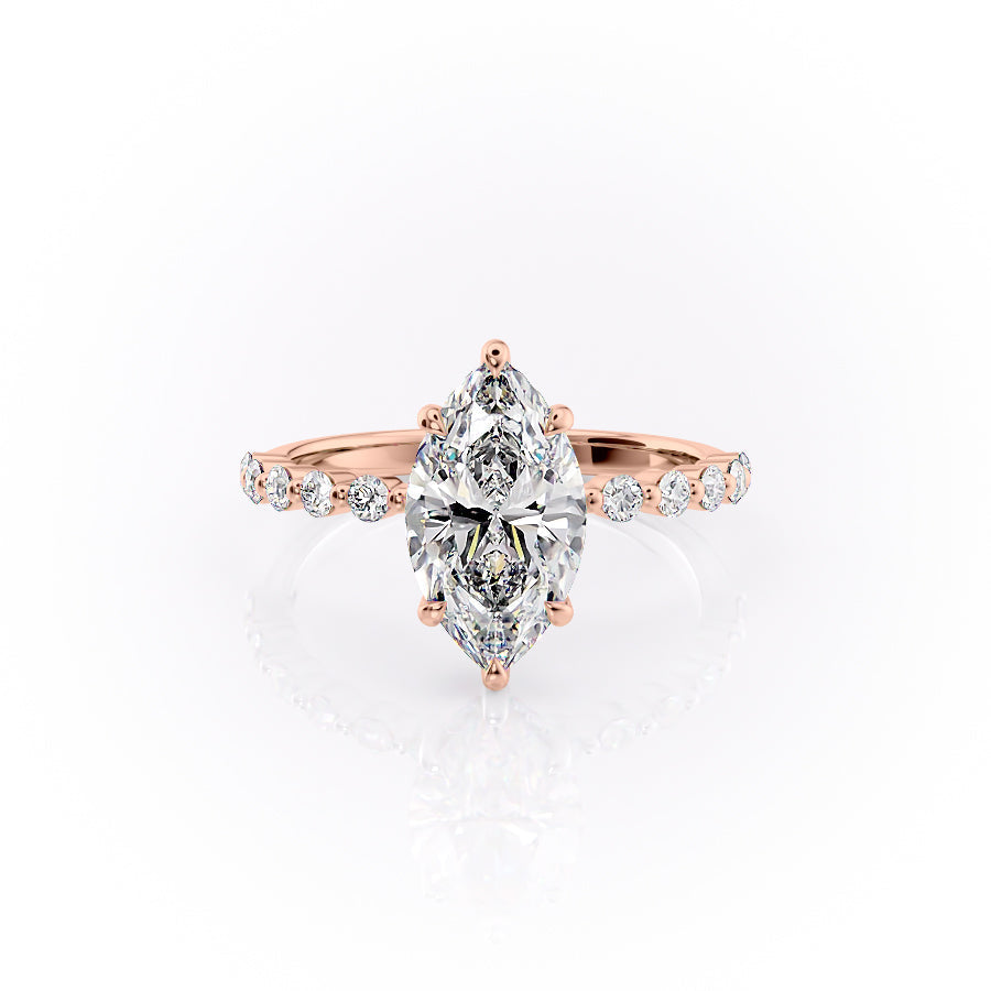 The Khloe Set With A 2 Carat Marquise Lab Diamond