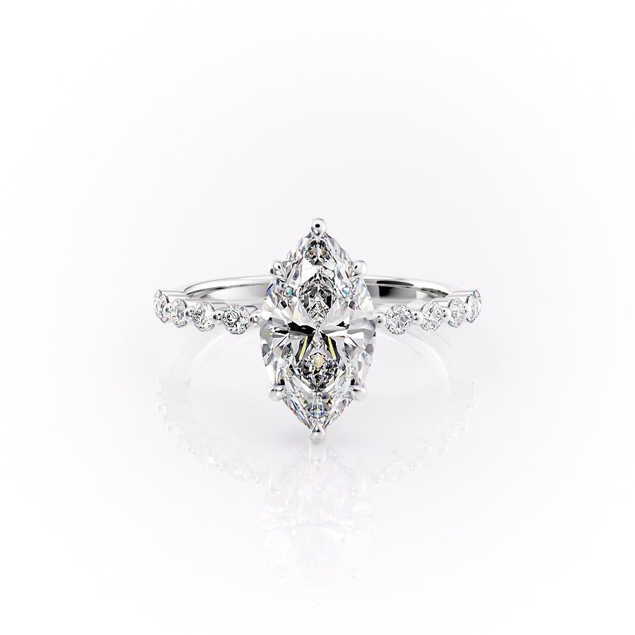 The Khloe Set With A 1 Carat Marquise Moissanite