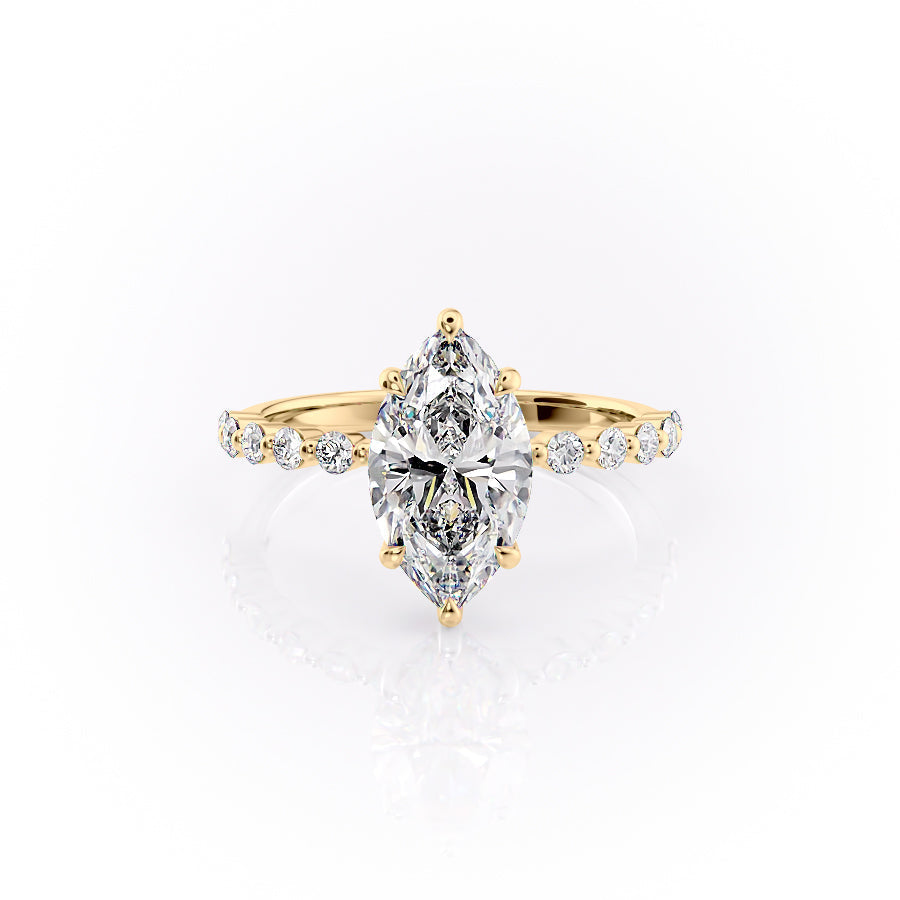 The Khloe Set With A 2.5 Carat Marquise Moissanite