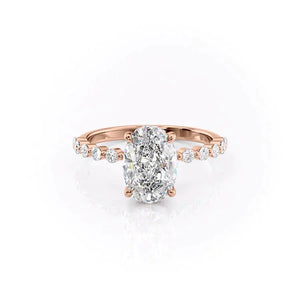 The Khloe Set With A 2.5 Carat Oval Moissanite
