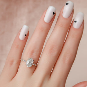 The Khloe Set With A 1 Carat Oval Lab Diamond