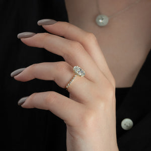The Khloe Set With A 2 Carat Oval Lab Diamond