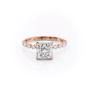 The Khloe Set With A 2.5 Carat Princess Moissanite