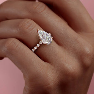 The Khloe Set With A 4 Carat Pear Moissanite