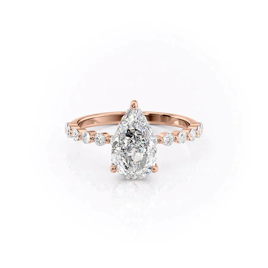 The Khloe Set With A 1 Carat Pear Moissanite