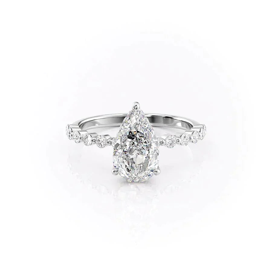 The Khloe Set With A 2.5 Carat Pear Moissanite