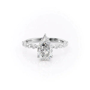 The Khloe Set With A 2.5 Carat Pear Moissanite