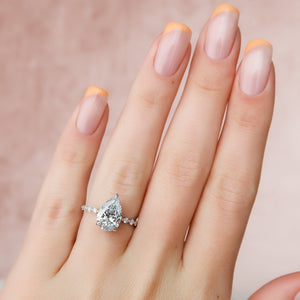 The Khloe Set With A 2 Carat Pear Lab Diamond